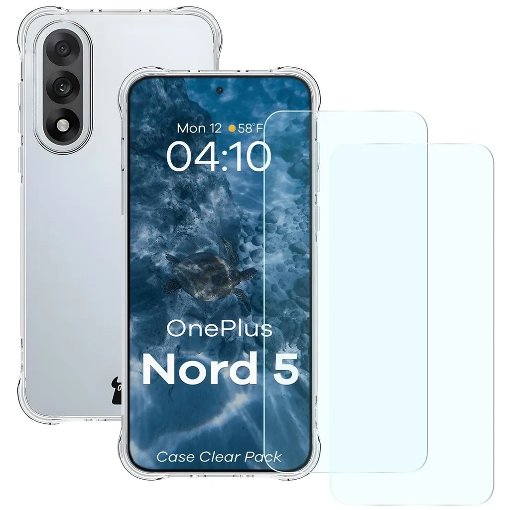 Kryt Bizon Case Clear Pack case + 2x tempered glass OnePlus Nord 5