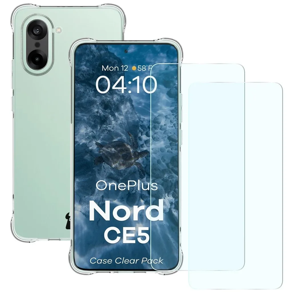 Kryt Bizon Case Clear Pack case + 2x tempered glass OnePlus Nord CE5 5G