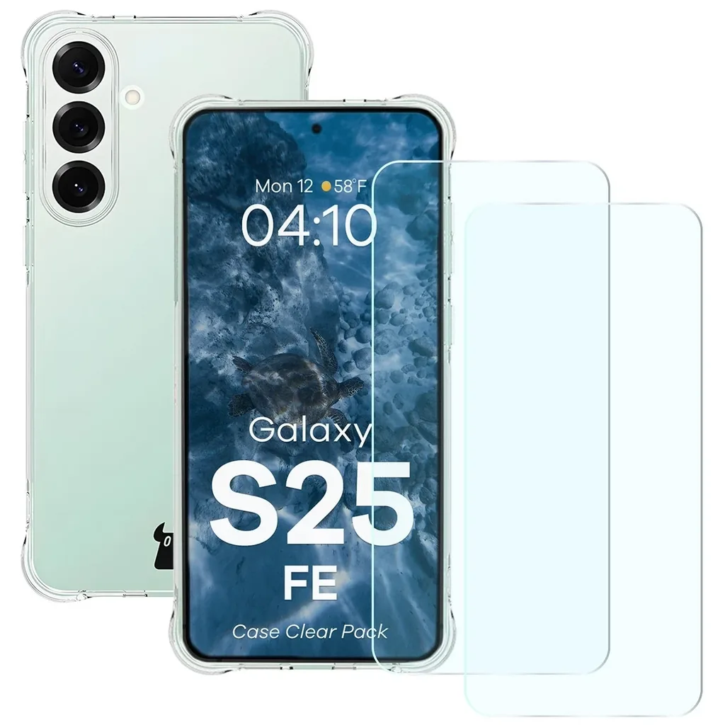 Kryt Bizon Case Clear Pack case + 2x tempered glass Samsung Galaxy S25 FE