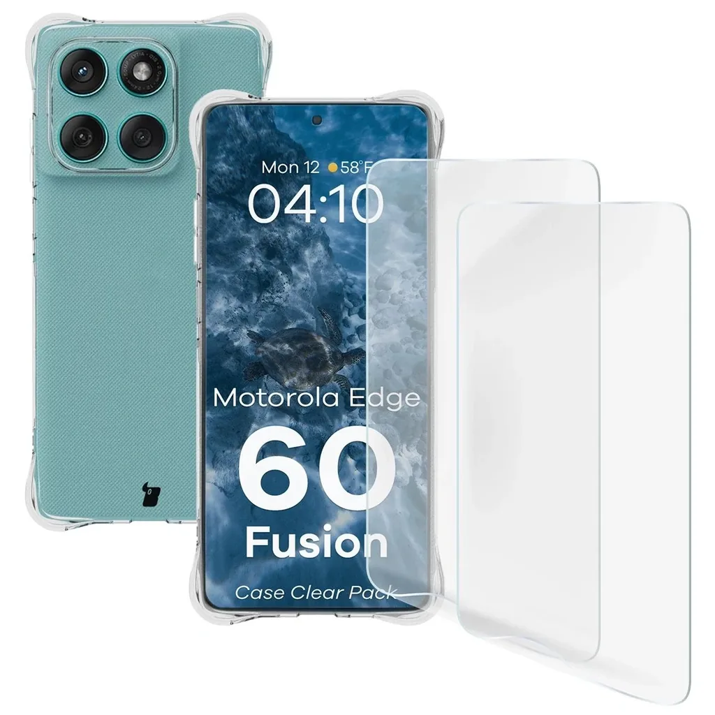 Kryt Bizon Case Clear Pack flexible case + 2x screen film Motorola Edge 60 Fusion / Edge 60