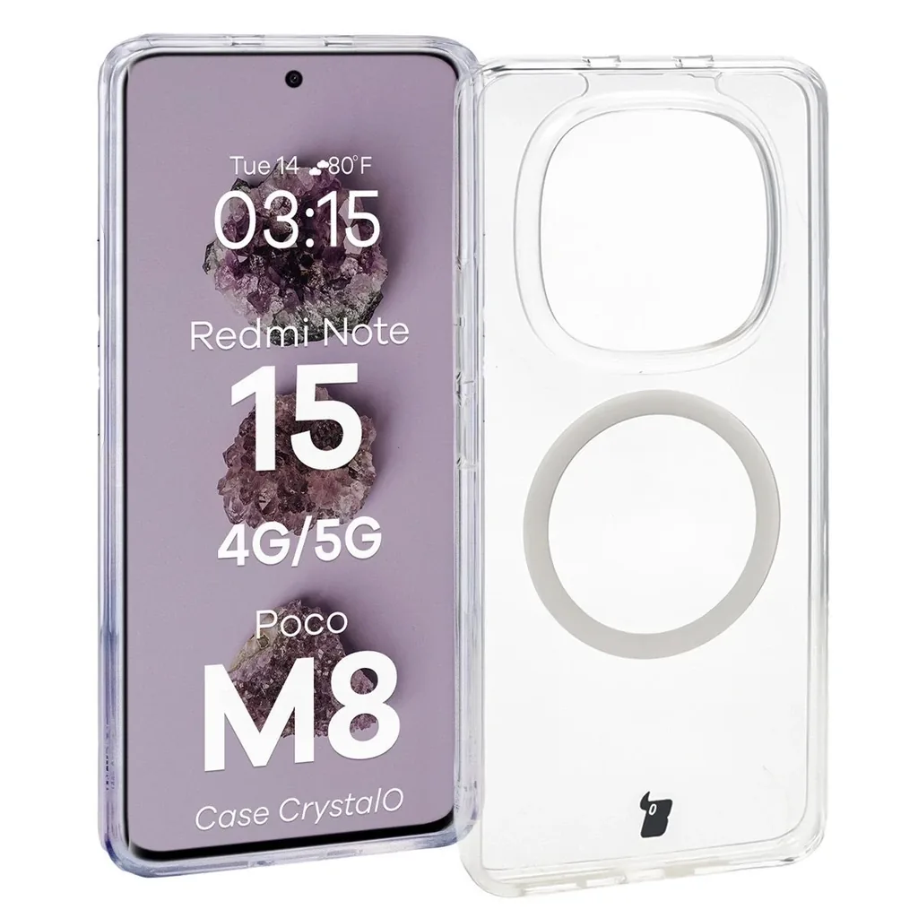 Kryt Bizon Case CrystalO Magnetic Xiaomi Redmi Note 15 / POCO M8 5G clear