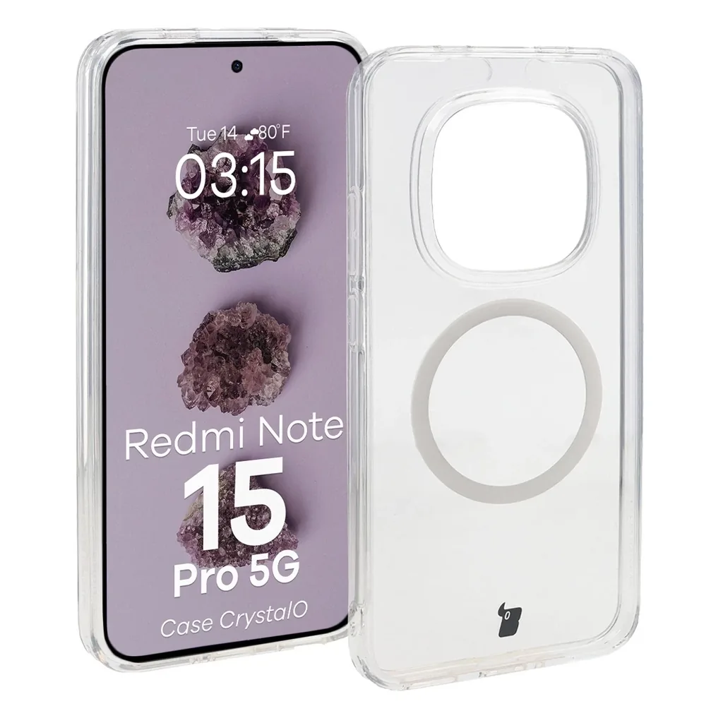 Kryt Bizon Case CrystalO Magnetic Xiaomi Redmi Note 15 Pro 5G clear