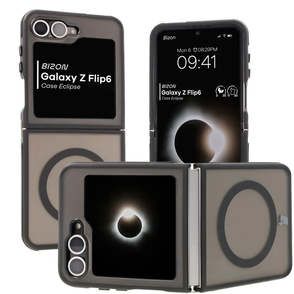 Kryt Bizon Case Eclipse Samsung Galaxy Z Flip 6 / 7 FE smoky with a black frame