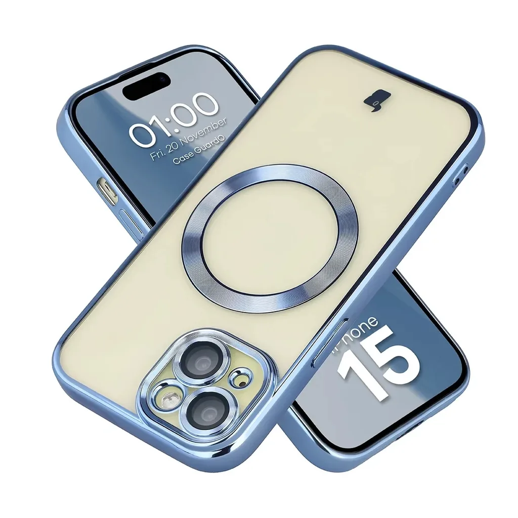 Kryt Bizon Case GuardO Magnetic Apple iPhone 15, clear-blue