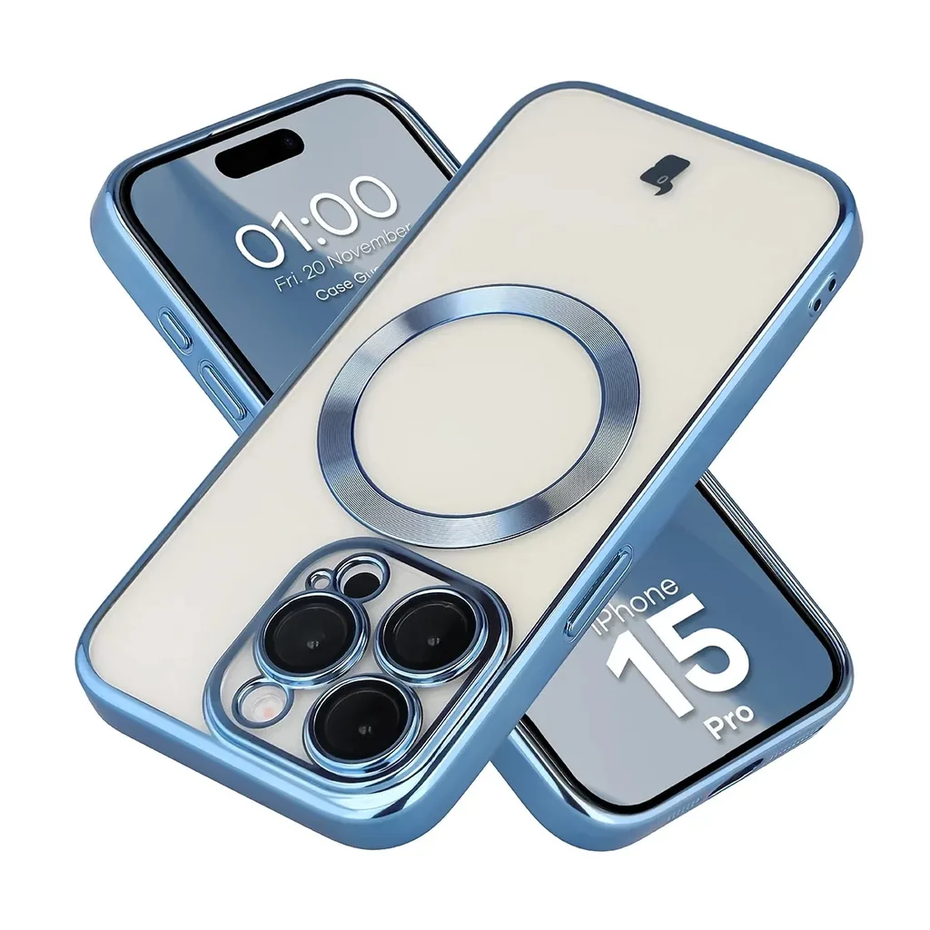 Kryt Bizon Case GuardO Magnetic Apple iPhone 15 Pro, clear-blue