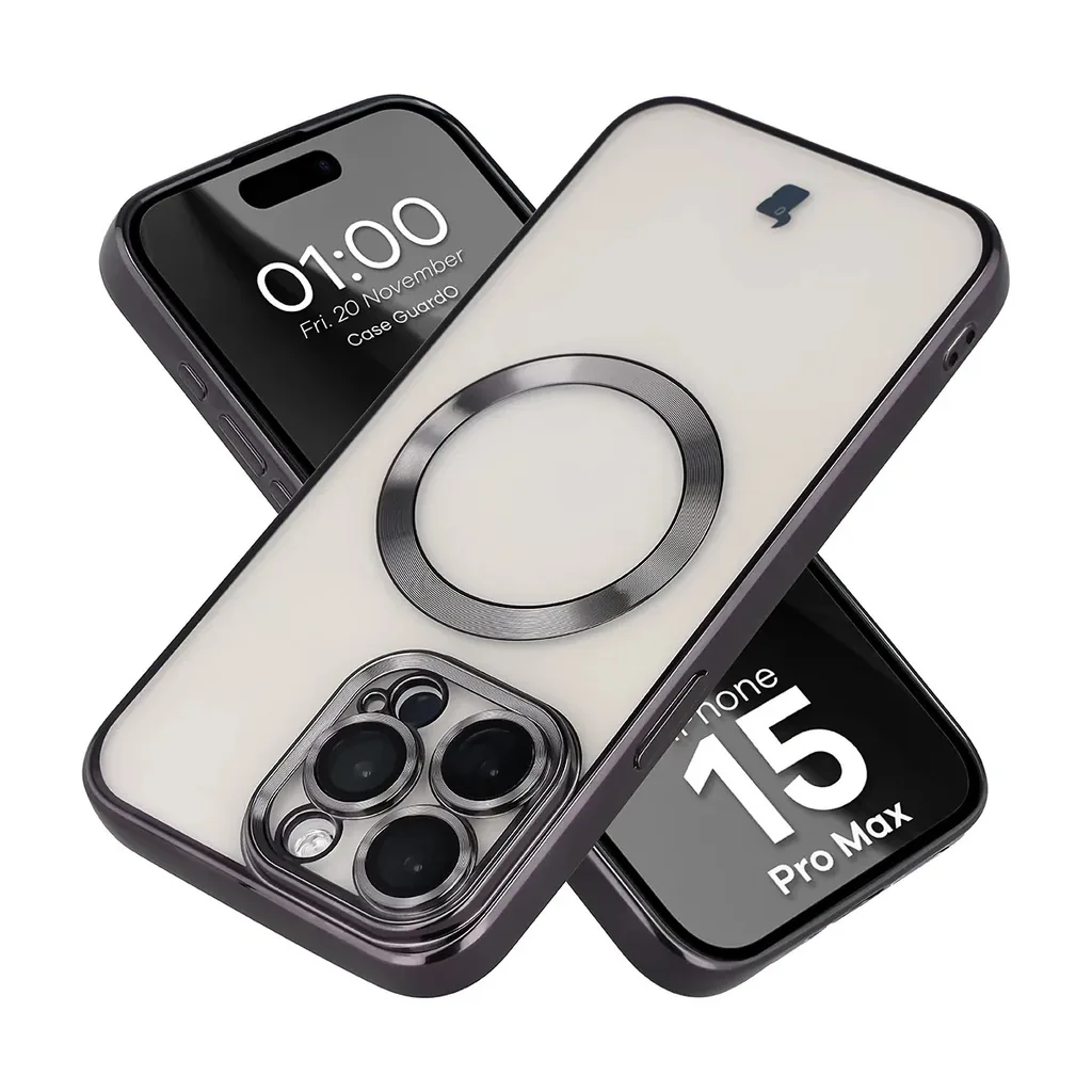Kryt Bizon Case GuardO Magnetic Apple iPhone 15 Pro Max, clear-black