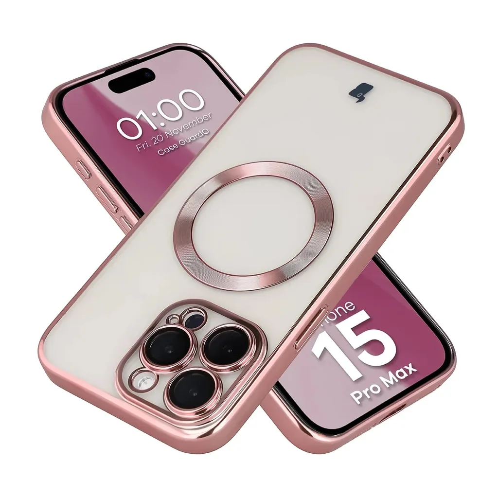 Kryt Bizon Case GuardO Magnetic Apple iPhone 15 Pro Max, clear-pink