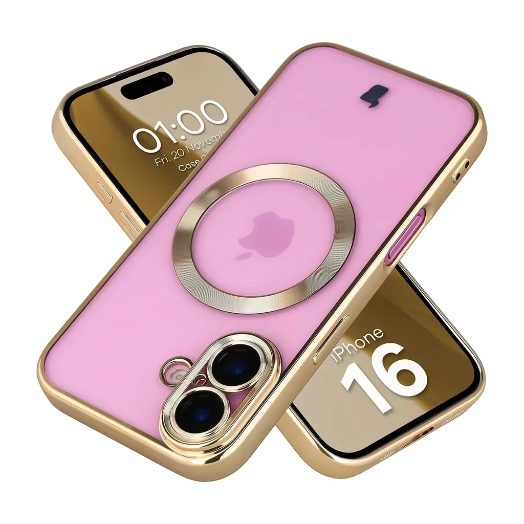 Kryt Bizon Case GuardO Magnetic Apple iPhone 16, clear-gold