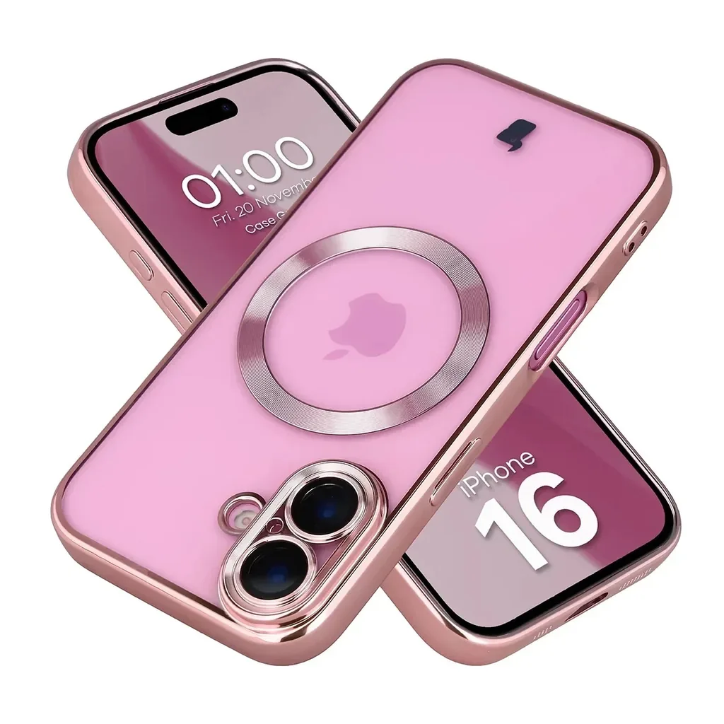 Kryt Bizon Case GuardO Magnetic Apple iPhone 16, clear-pink