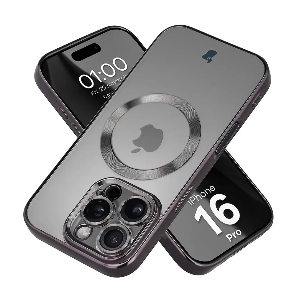 Kryt Bizon Case GuardO Magnetic Apple iPhone 16 Pro, clear-black