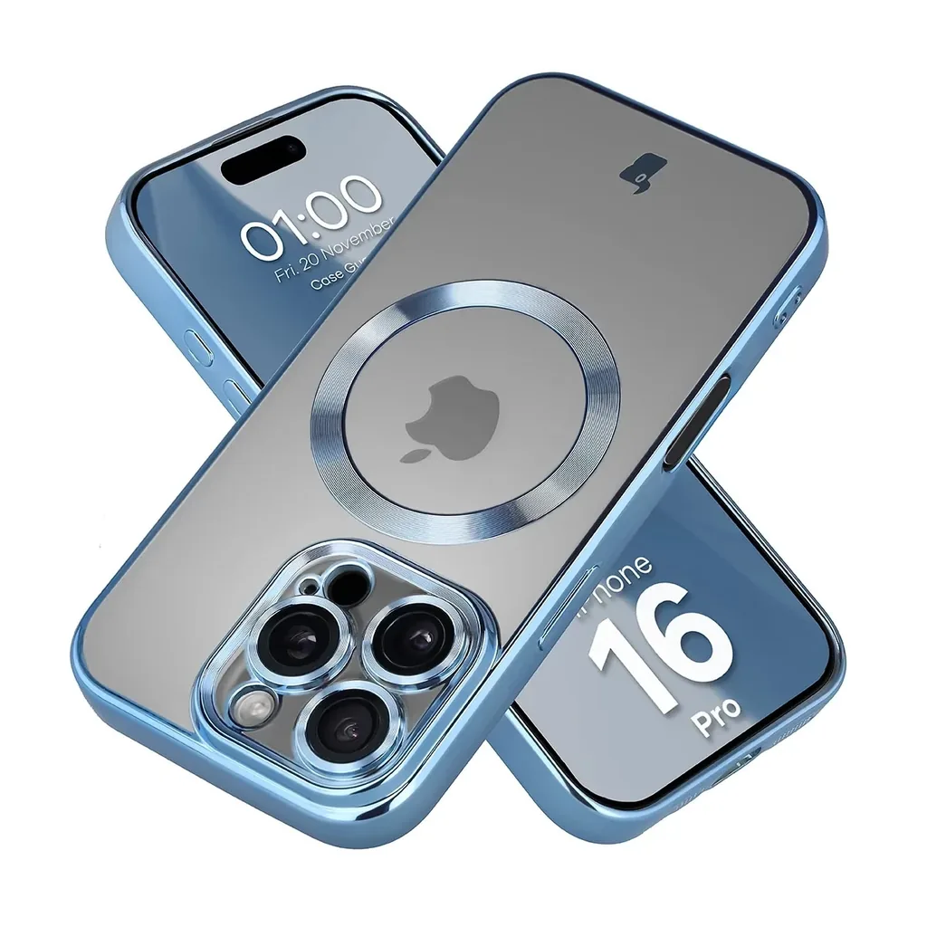 Kryt Bizon Case GuardO Magnetic Apple iPhone 16 Pro, clear-blue