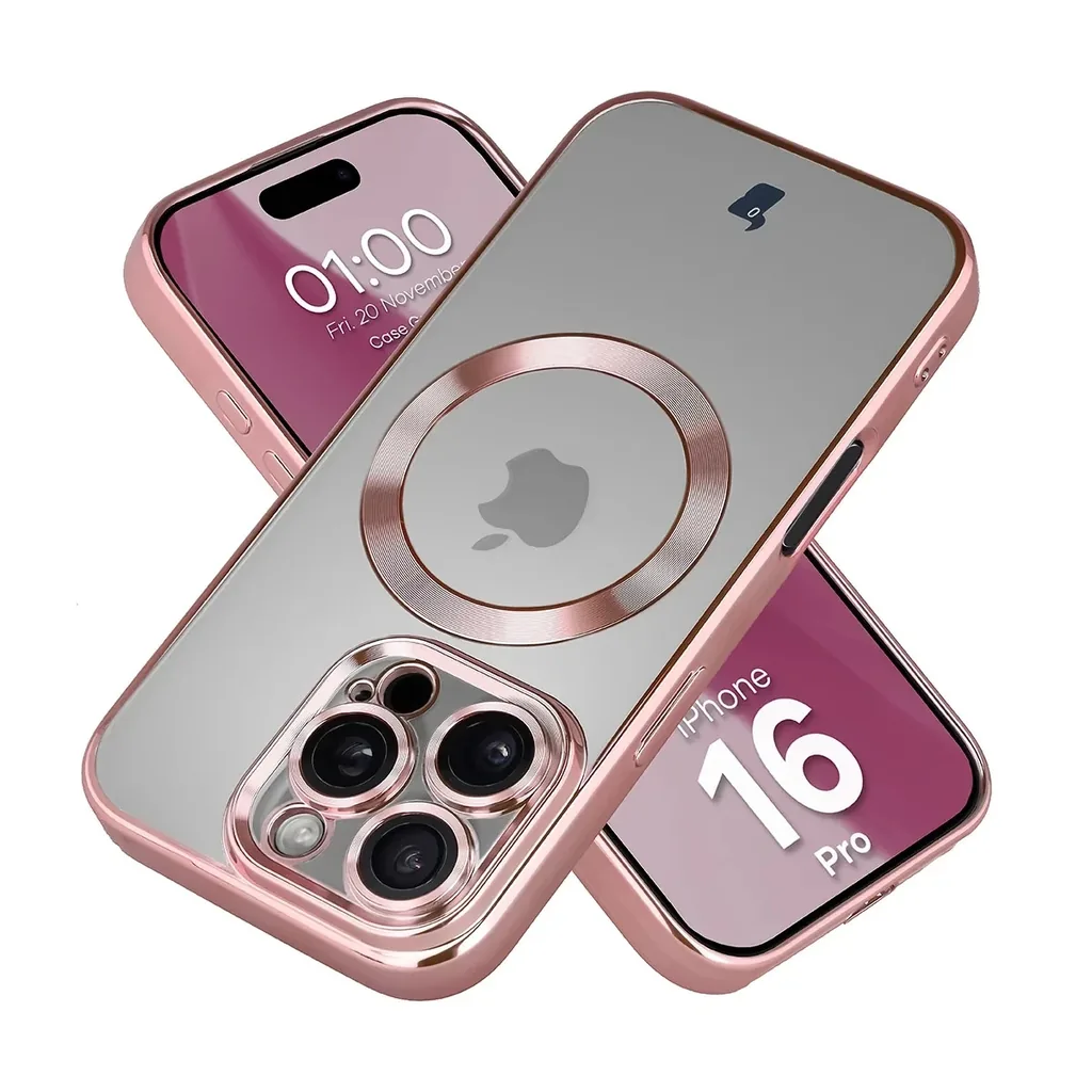 Kryt Bizon Case GuardO Magnetic Apple iPhone 16 Pro, clear-pink