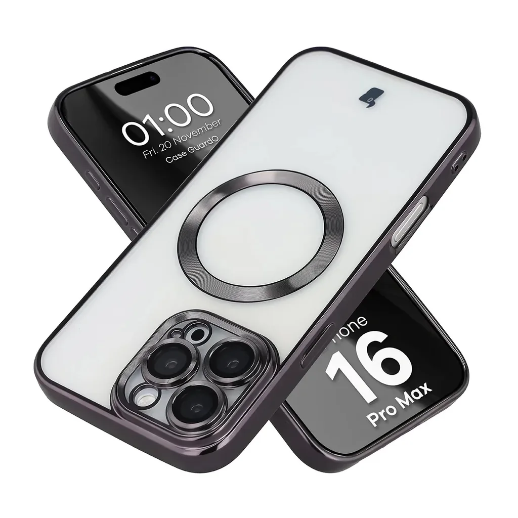 Kryt Bizon Case GuardO Magnetic Apple iPhone 16 Pro Max, clear-black