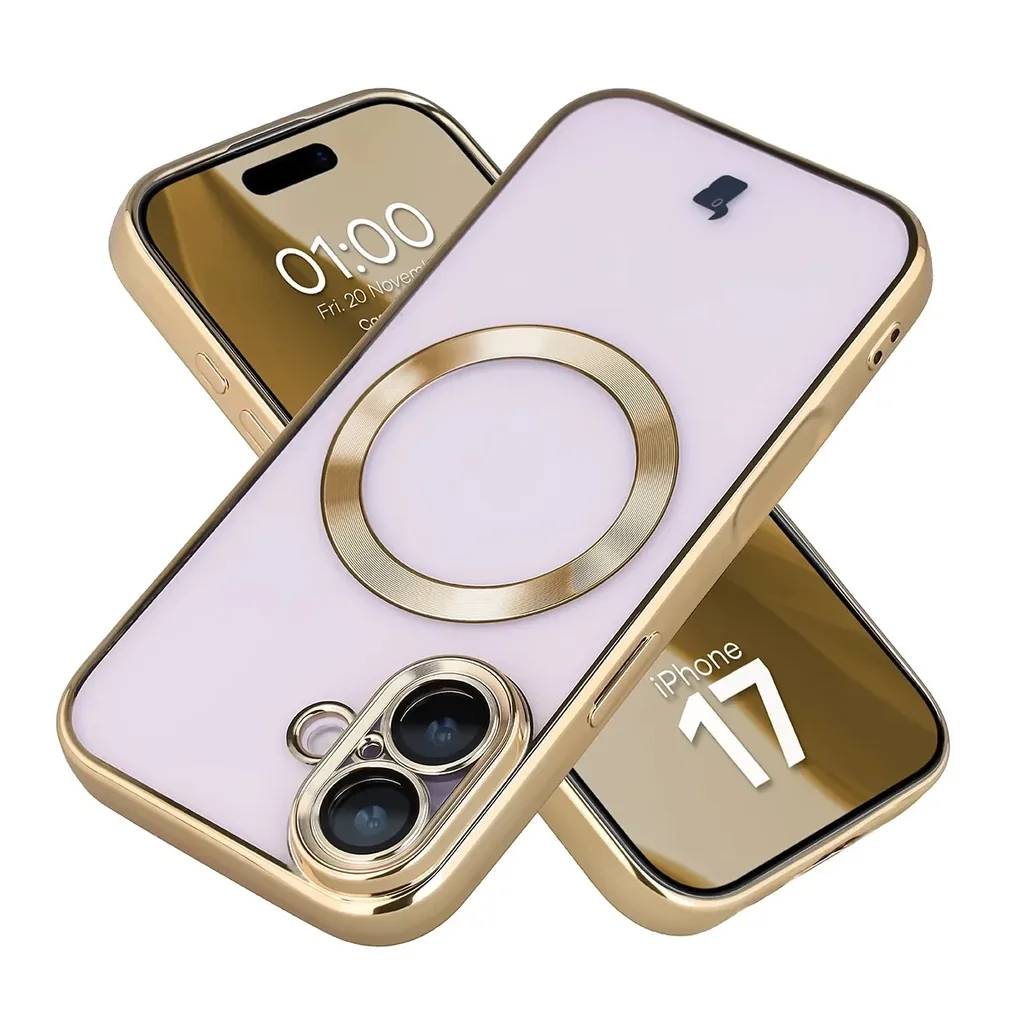 Kryt Bizon Case GuardO Magnetic Apple iPhone 17, clear-gold