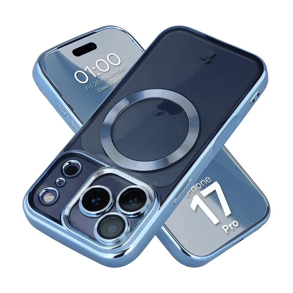 Kryt Bizon Case GuardO Magnetic Apple iPhone 17 Pro, clear-blue