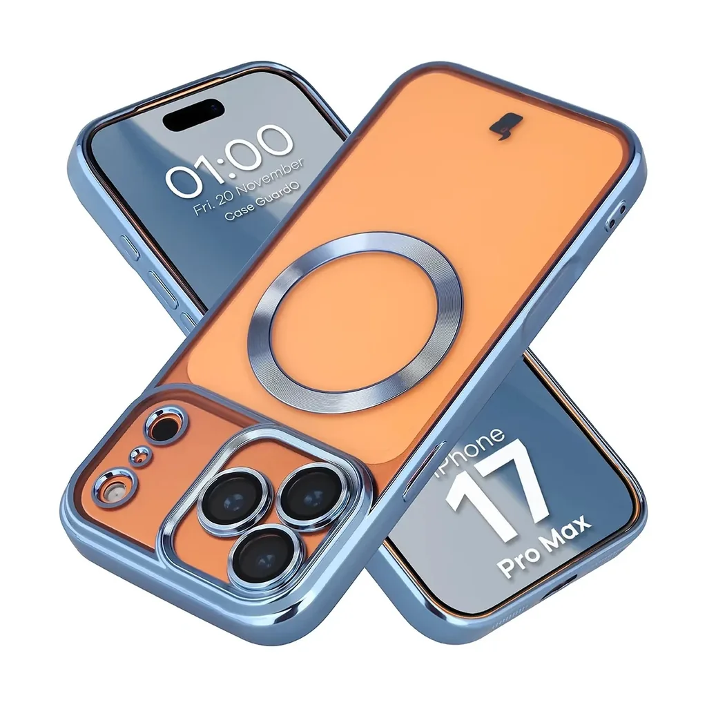 Kryt Bizon Case GuardO Magnetic Apple iPhone 17 Pro Max, clear-blue