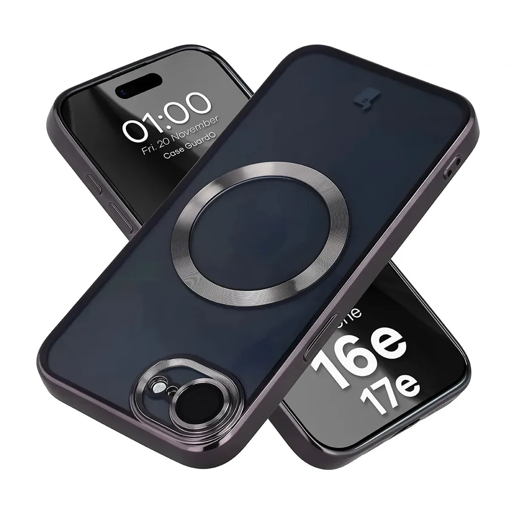 Kryt Bizon Case GuardO Magnetic Apple iPhone 17e / 16e, clear-black