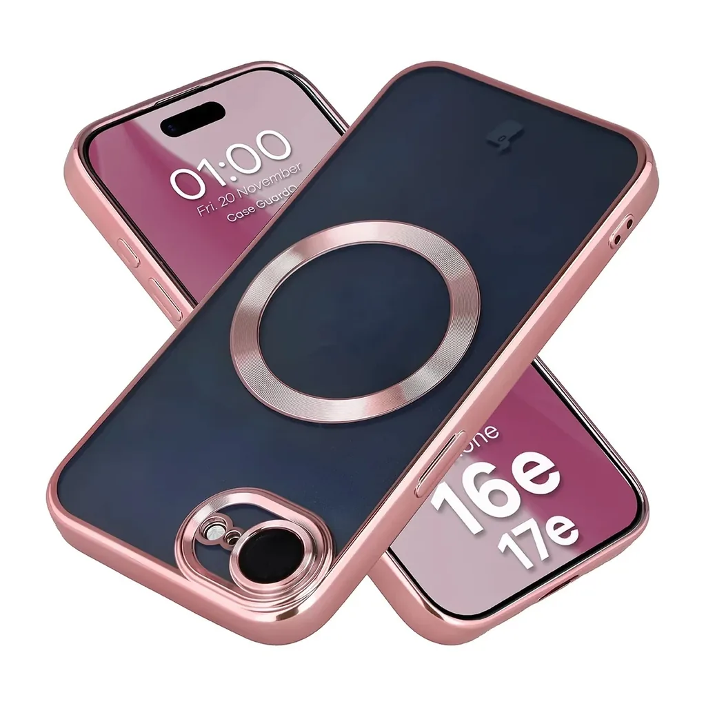 Kryt Bizon Case GuardO Magnetic Apple iPhone 17e / 16e, clear-pink