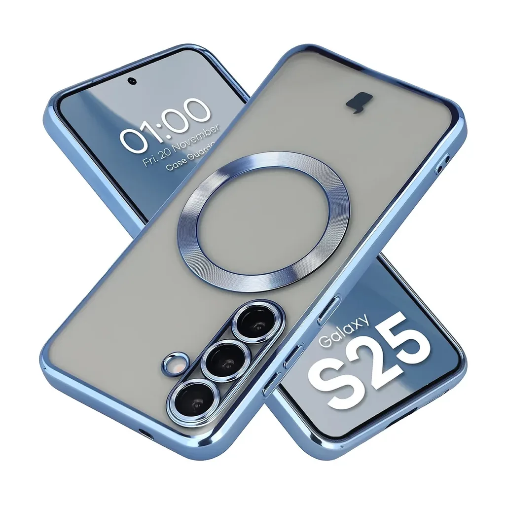 Kryt Bizon Case GuardO Magnetic Samsung Galaxy S25, clear-blue
