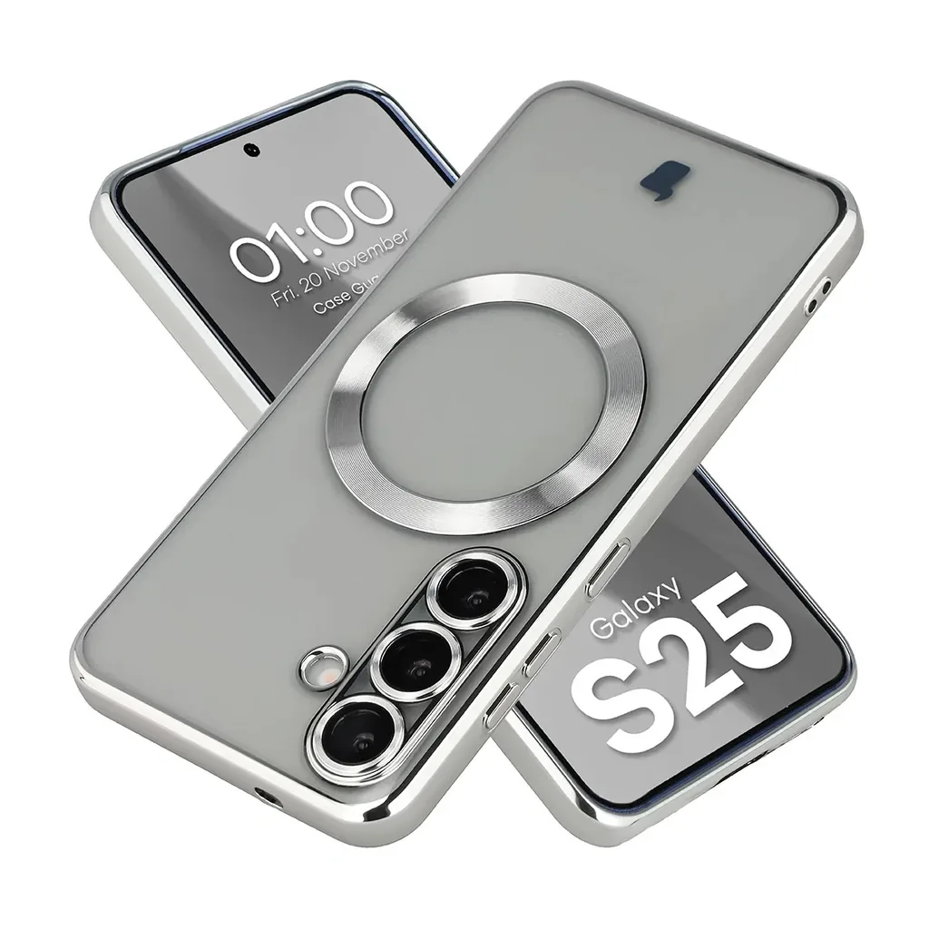 Kryt Bizon Case GuardO Magnetic Samsung Galaxy S25, clear-silver