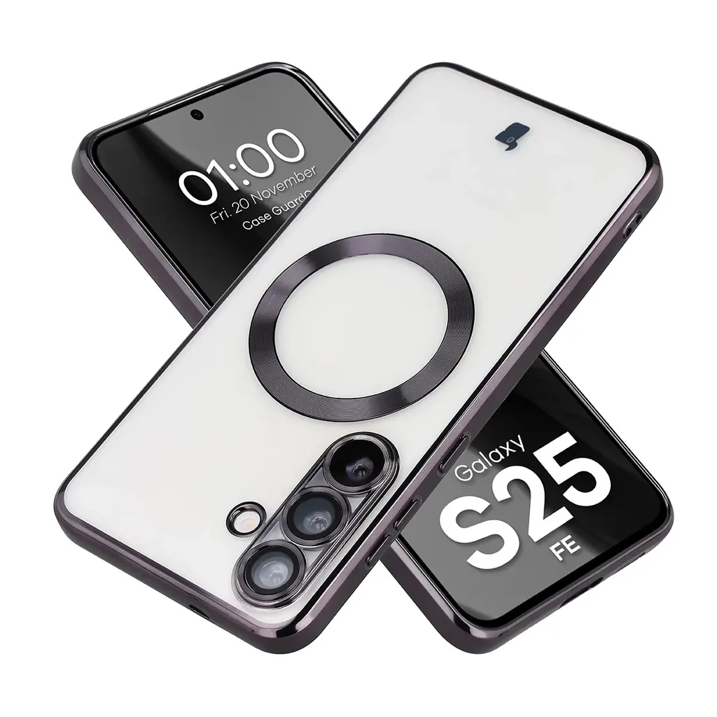 Kryt Bizon Case GuardO Magnetic Samsung Galaxy S25 FE, clear-black