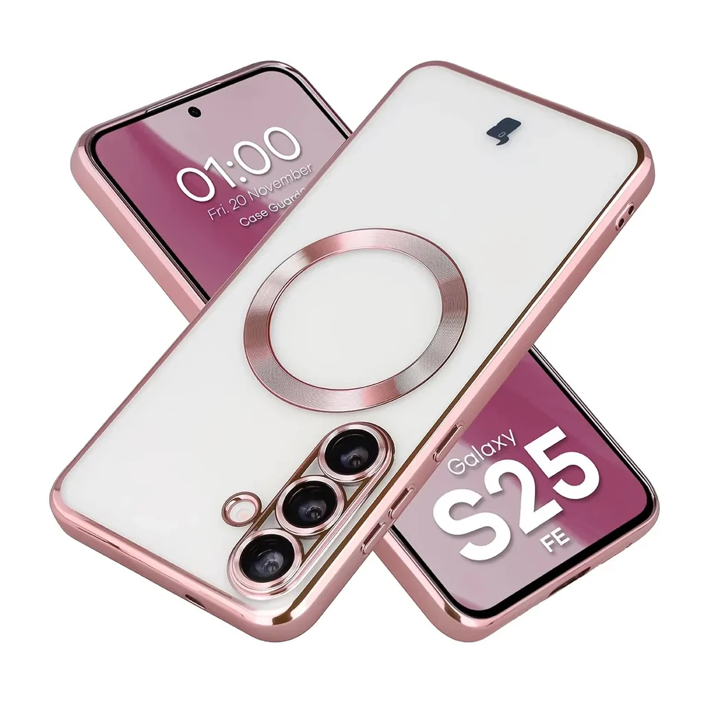 Kryt Bizon Case GuardO Magnetic Samsung Galaxy S25 FE, clear-pink