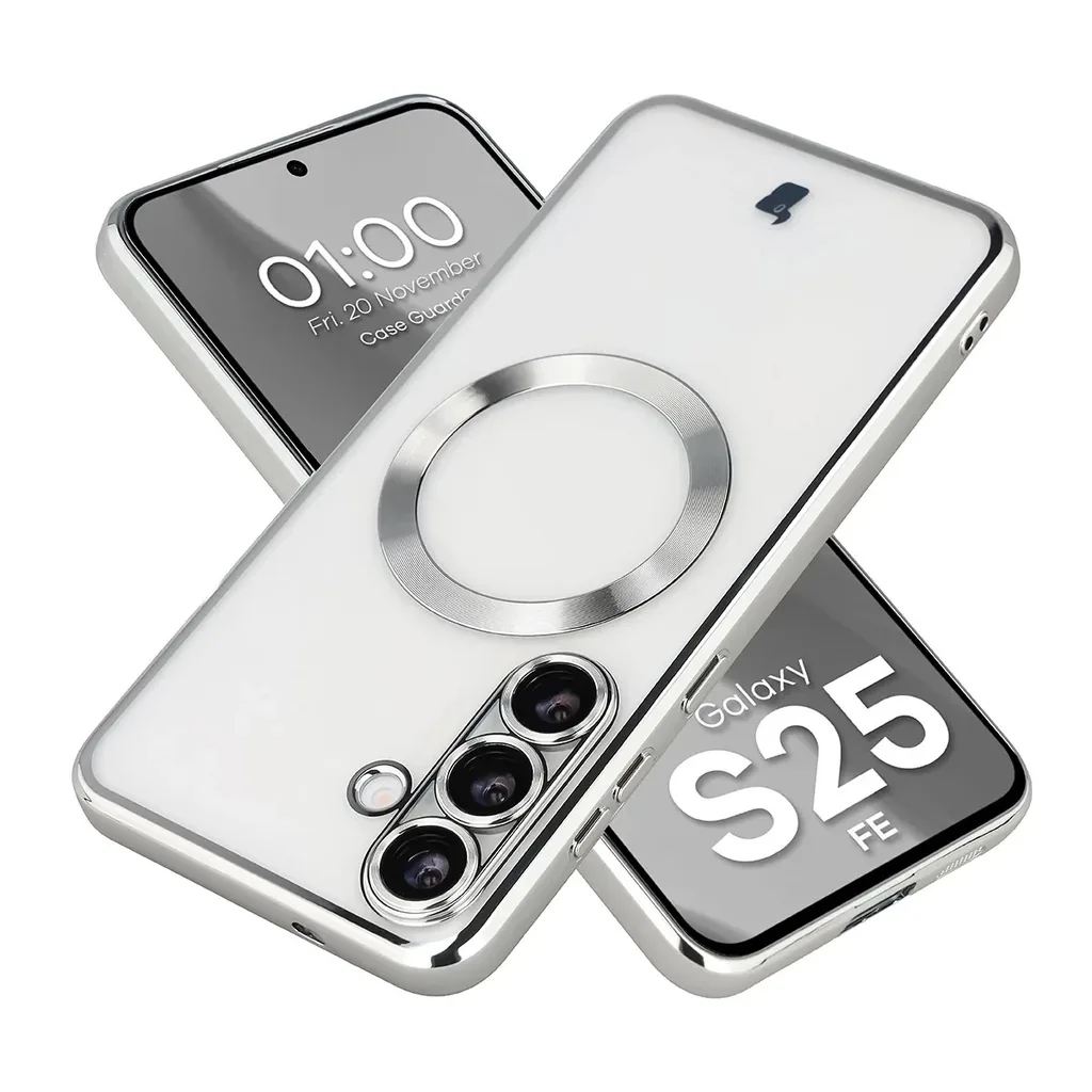 Kryt Bizon Case GuardO Magnetic Samsung Galaxy S25 FE, clear-silver