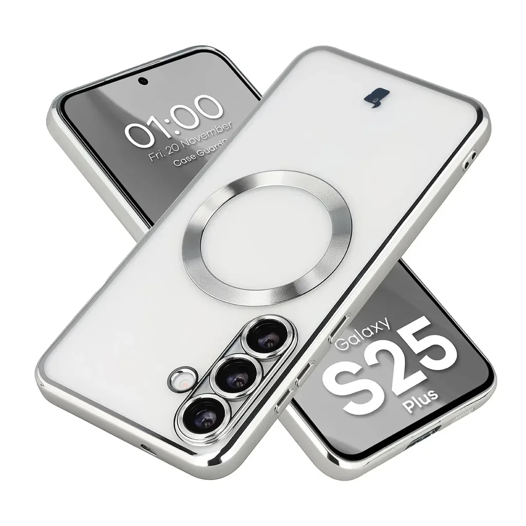 Kryt Bizon Case GuardO Magnetic Samsung Galaxy S25 Plus, clear-silver