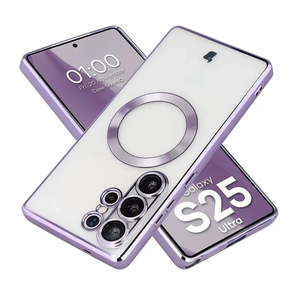 Kryt Bizon Case GuardO Magnetic Samsung Galaxy S25 Ultra, transparent-purple