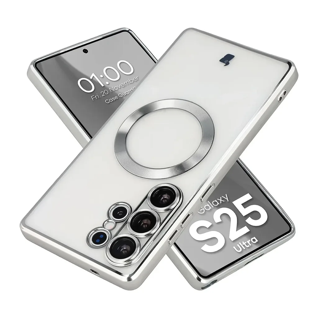 Kryt Bizon Case GuardO Magnetic Samsung Galaxy S25 Ultra, transparent-silver