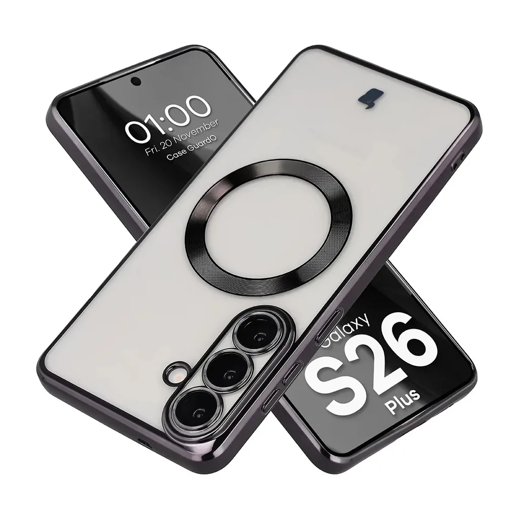 Kryt Bizon Case GuardO Magnetic Samsung Galaxy S26 Plus, transparent-black