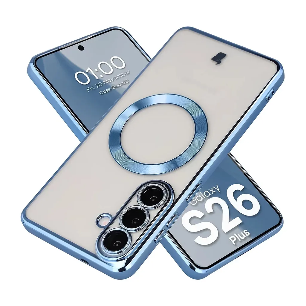 Kryt Bizon Case GuardO Magnetic Samsung Galaxy S26 Plus, transparent-blue