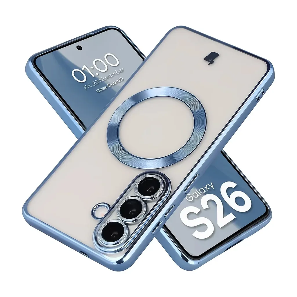 Kryt Bizon Case GuardO Magnetic Samsung Galaxy S26, transparent-blue