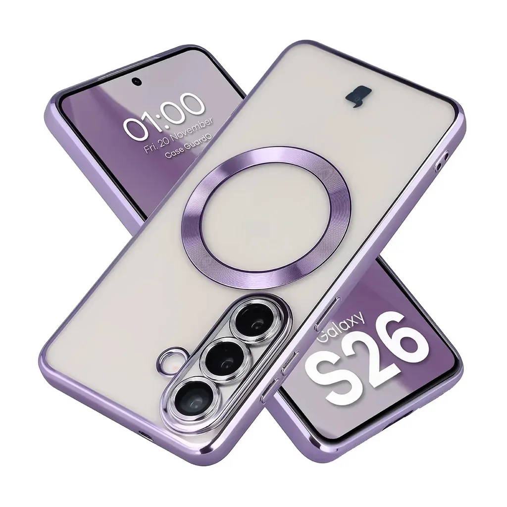 Kryt Bizon Case GuardO Magnetic Samsung Galaxy S26, transparent-purple