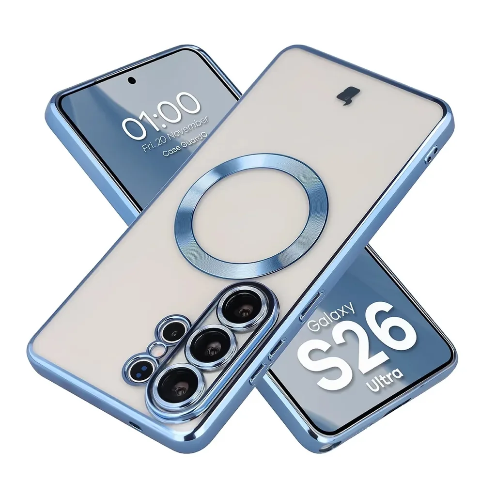 Kryt Bizon Case GuardO Magnetic Samsung Galaxy S26 Ultra, transparent-blue