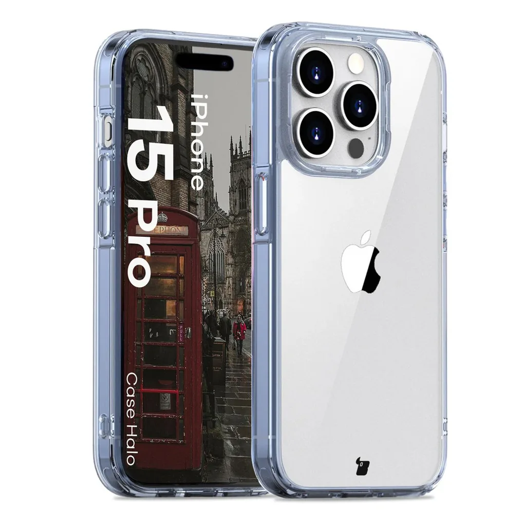Kryt Bizon Case Halo case for Apple iPhone 15 Pro transparent-blue