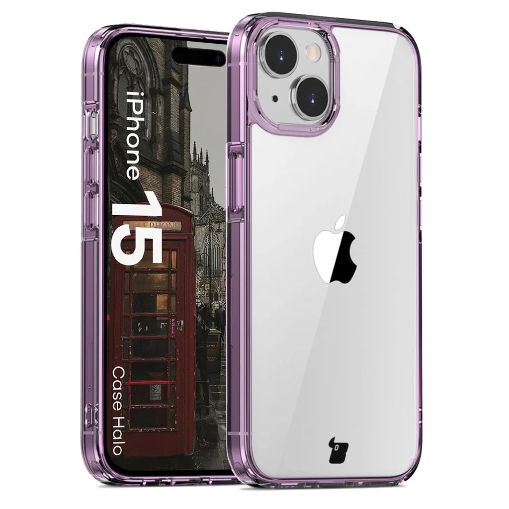 Kryt Bizon Case Halo for Apple iPhone 15 transparent-purple