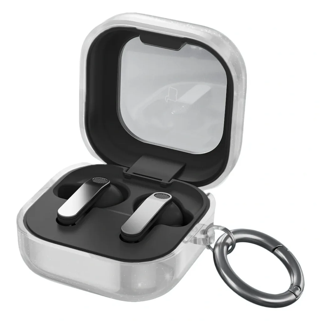 Kryt Bizon Case Headphone Clear Samsung Galaxy Buds 4 / 4 Pro, clear-glittery