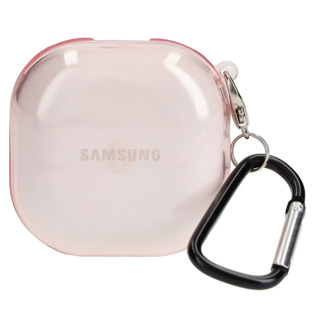 Kryt Bizon Case Headphone Clear Samsung Galaxy Buds Live / Pro / Buds2 / Buds2 Pro / Buds FE clear-pink