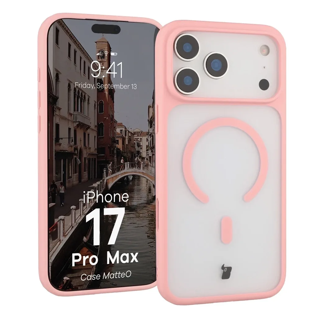 Kryt Bizon Case MatteO Magnetic Apple iPhone 17 Pro Max smoky light pink