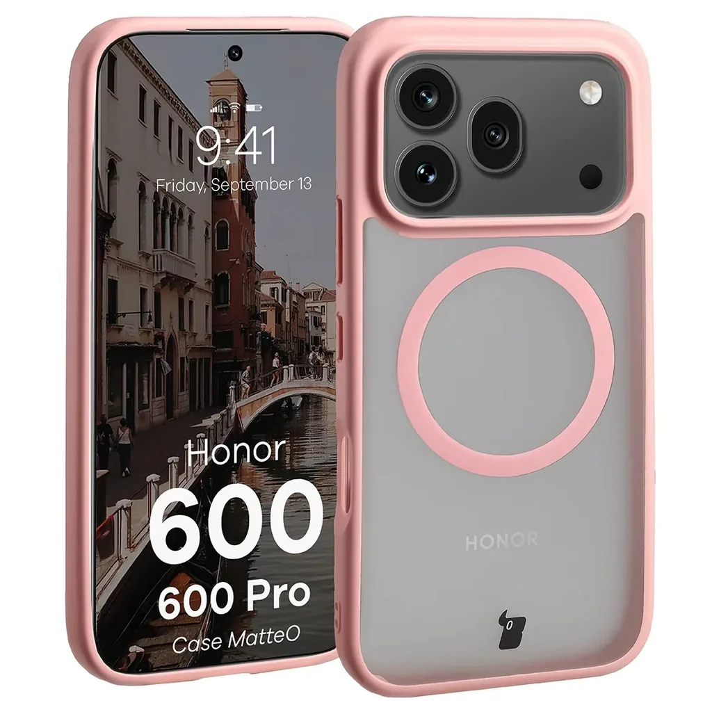 Kryt Bizon Case MatteO Magnetic Honor 600 5G / 600 Pro 5G, smoky light pink
