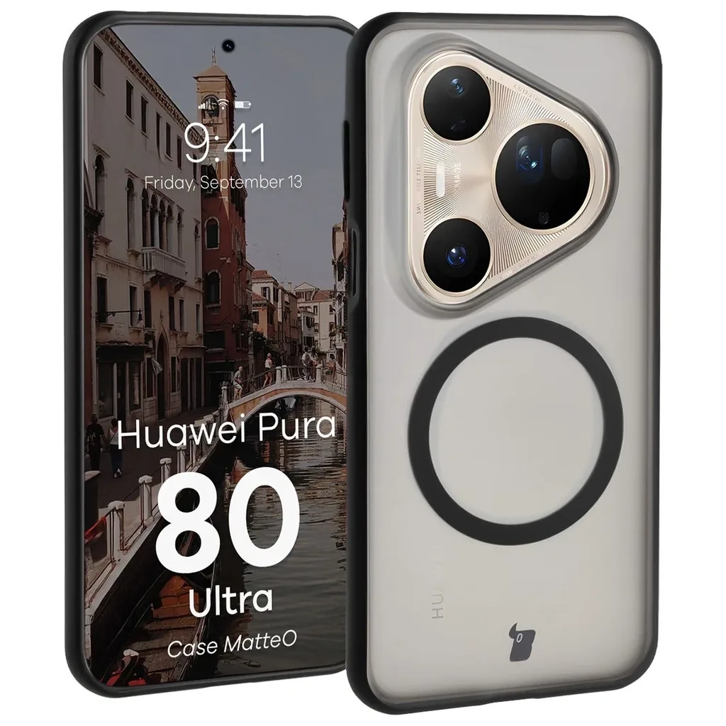 Kryt Bizon Case MatteO Magnetic Huawei Pura 80 Ultra smoky black