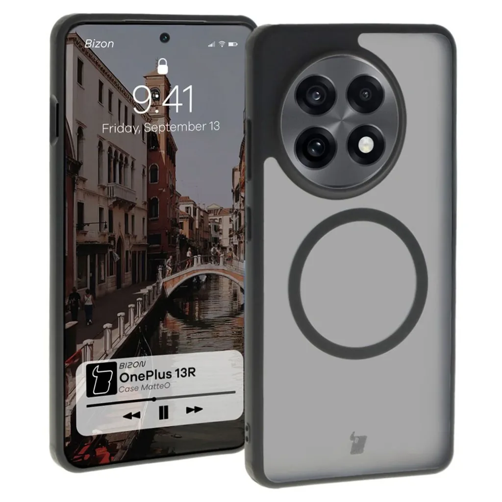 Kryt Bizon Case MatteO Magnetic OnePlus 13R translucent with black frame