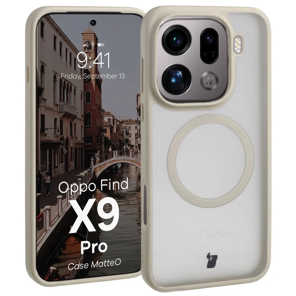 Kryt Bizon Case MatteO Magnetic Oppo Find X9 Pro smoky beige