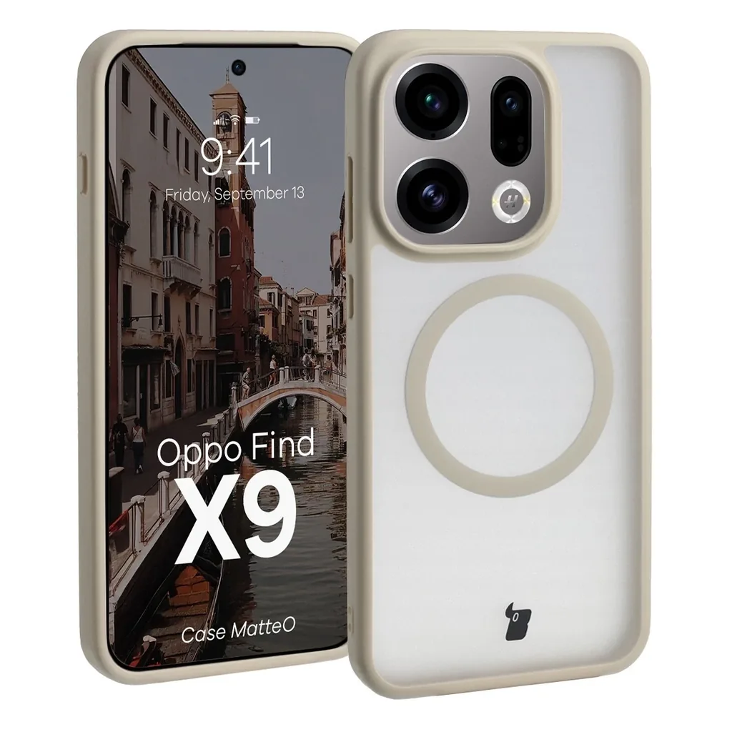 Kryt Bizon Case MatteO Magnetic Oppo Find X9 smoky beige