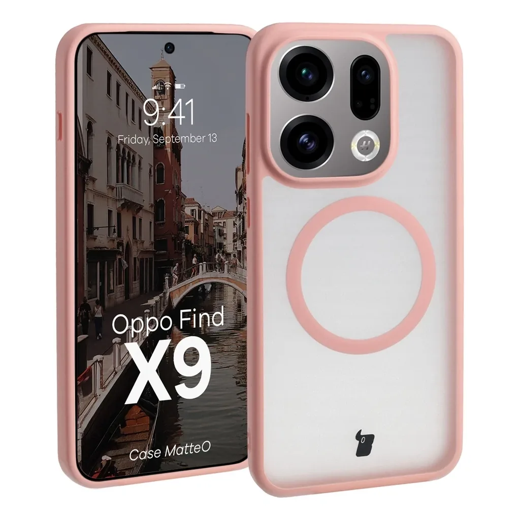 Kryt Bizon Case MatteO Magnetic Oppo Find X9 smoky light pink