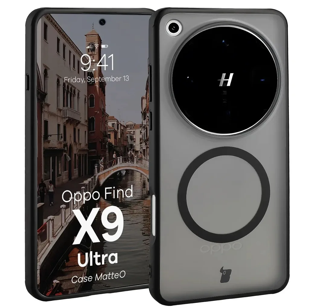 Kryt Bizon Case MatteO Magnetic Oppo Find X9 Ultra, smoky black