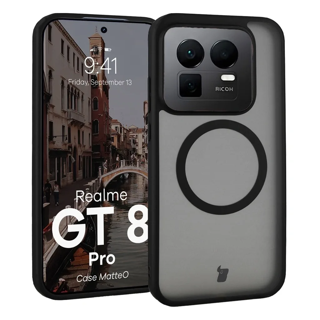Kryt Bizon Case MatteO Magnetic Realme GT 8 Pro smoky-black