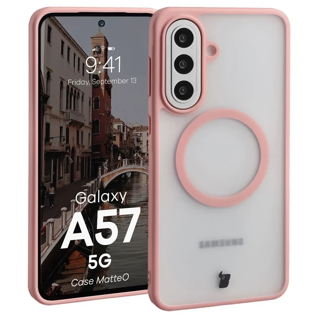 Kryt Bizon Case MatteO Magnetic Samsung Galaxy A57 5G smoky light pink
