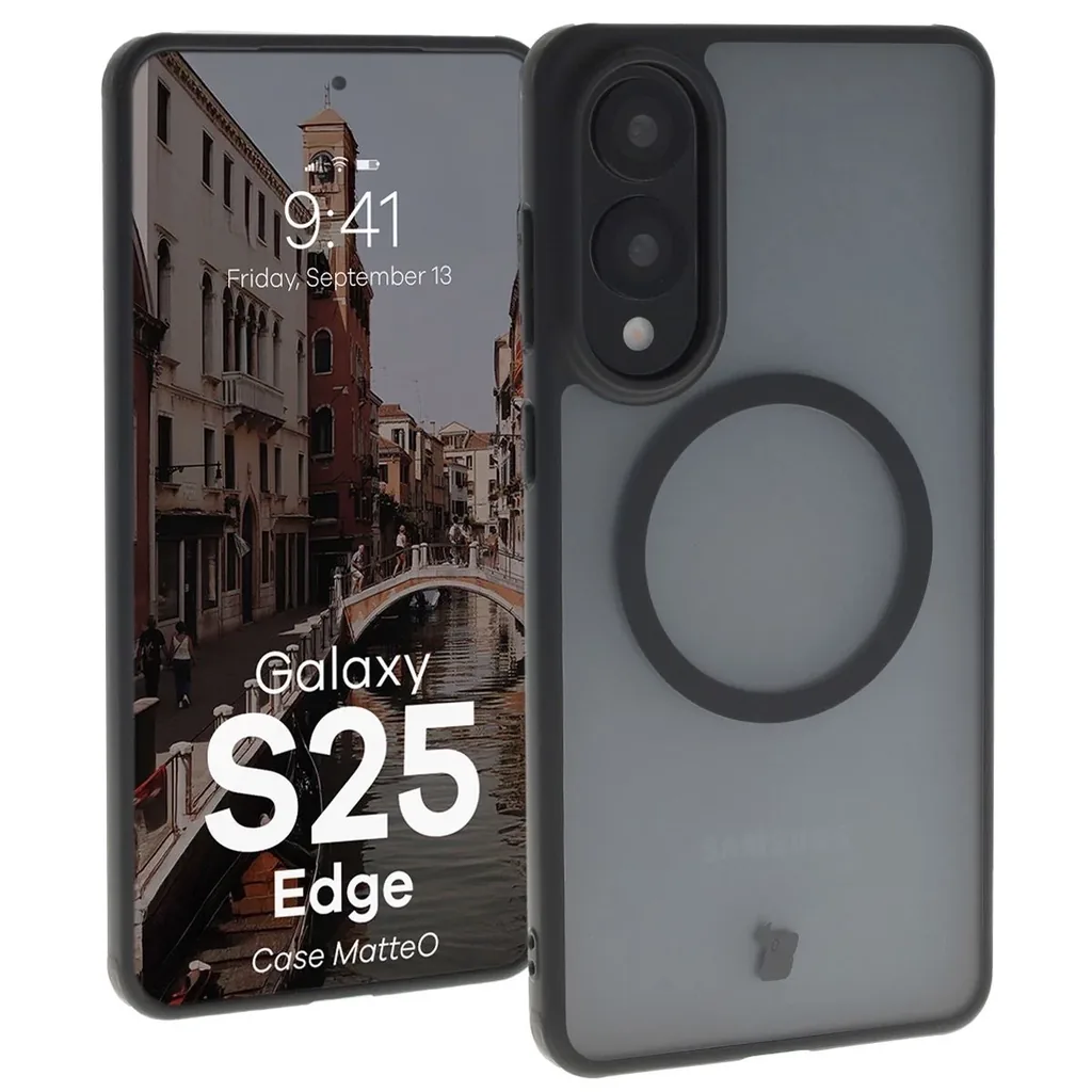 Kryt Bizon Case MatteO Magnetic Samsung Galaxy S25 Edge smoky black